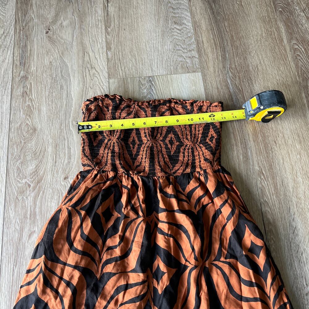 ANTHROPOLOGIE Women's Printed Balloon-Leg Jumpsuit Size SP In Dark Orange - Picture 7 of 13